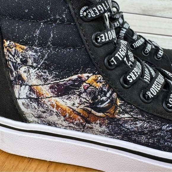 Vans x Discovery Channel Protect Tigers SK8 High Canvas Sneakers Black Kids 1 - Picture 7 of 14